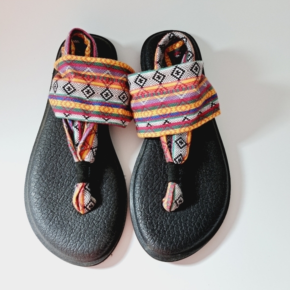 Sanuk Yoga Mat Sling Boho Aztec Multicolored Sandals‎ - Picture 1 of 8